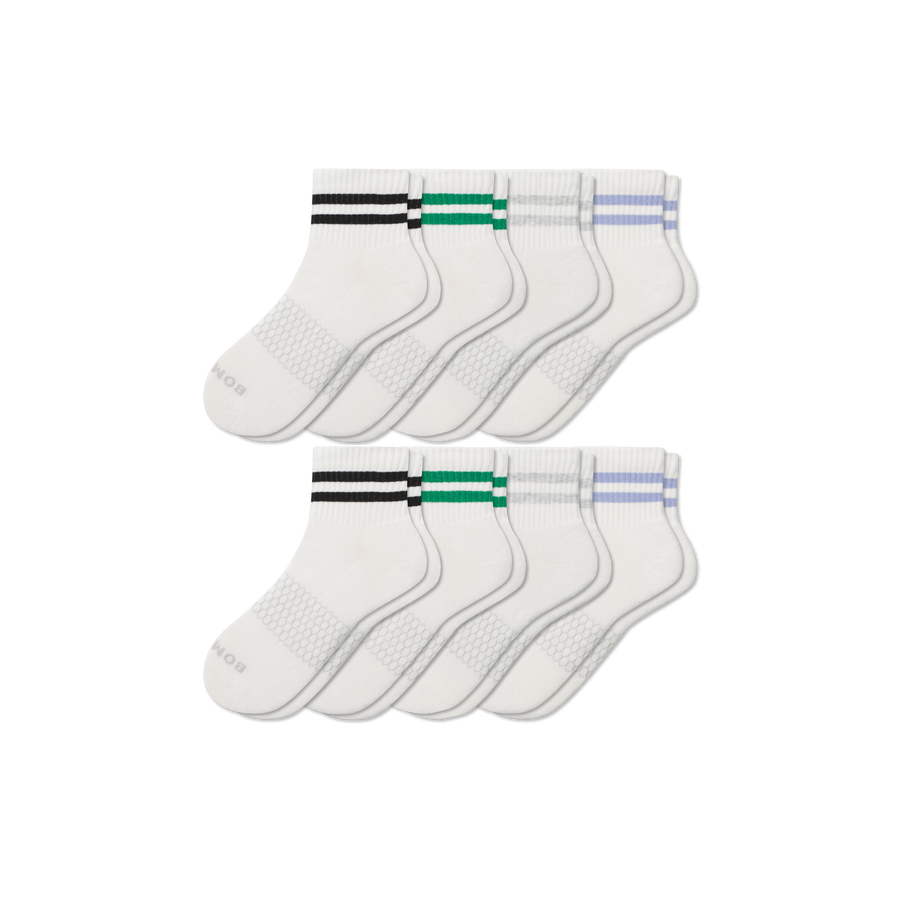 Men's Vintage Stripes Quarter Sock 8-Pack - Simple Style