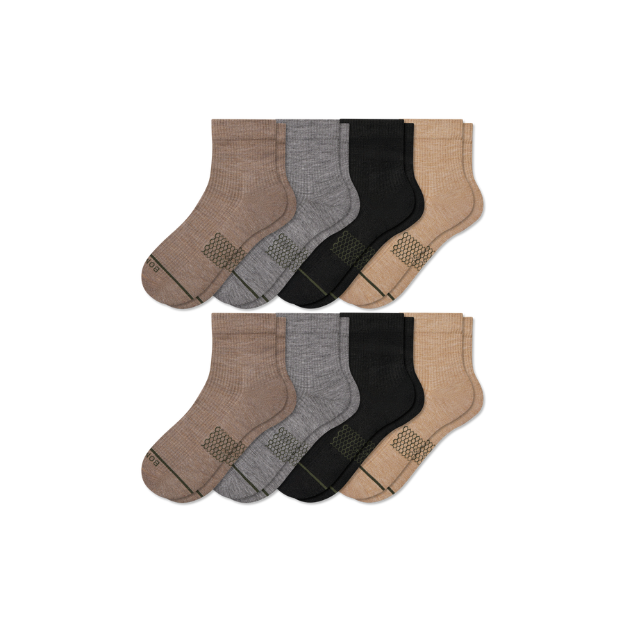 Women's Merino Wool Blend Modern Rib Quarter Sock 8-Pack - Fresh Step