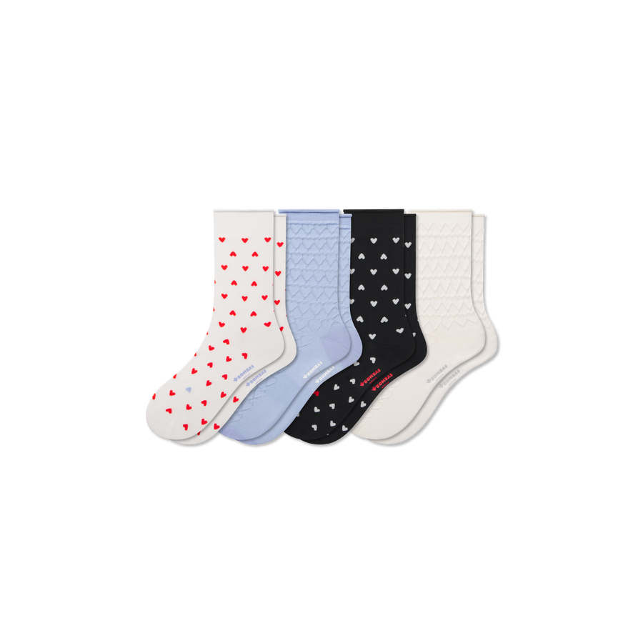 Women’s Hearts Half Calf Sock 4-Pack - Everyday Pair
