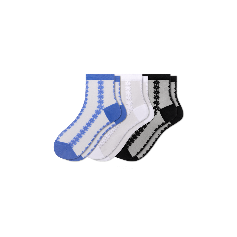 Women’s Sheer Quarter Sock 3-Pack - Premium Pick