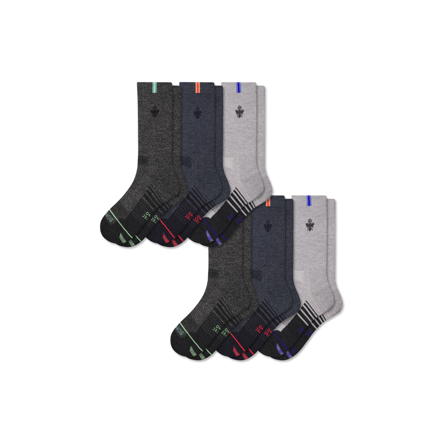 Women's Merino Wool Blend Run Calf Sock 6-Pack - Soft Step