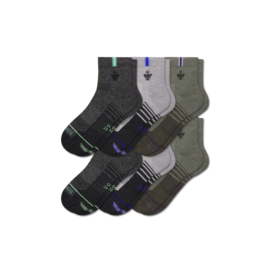 Women's Merino Wool Blend Run Quarter Sock 6-Pack - Light Cushion