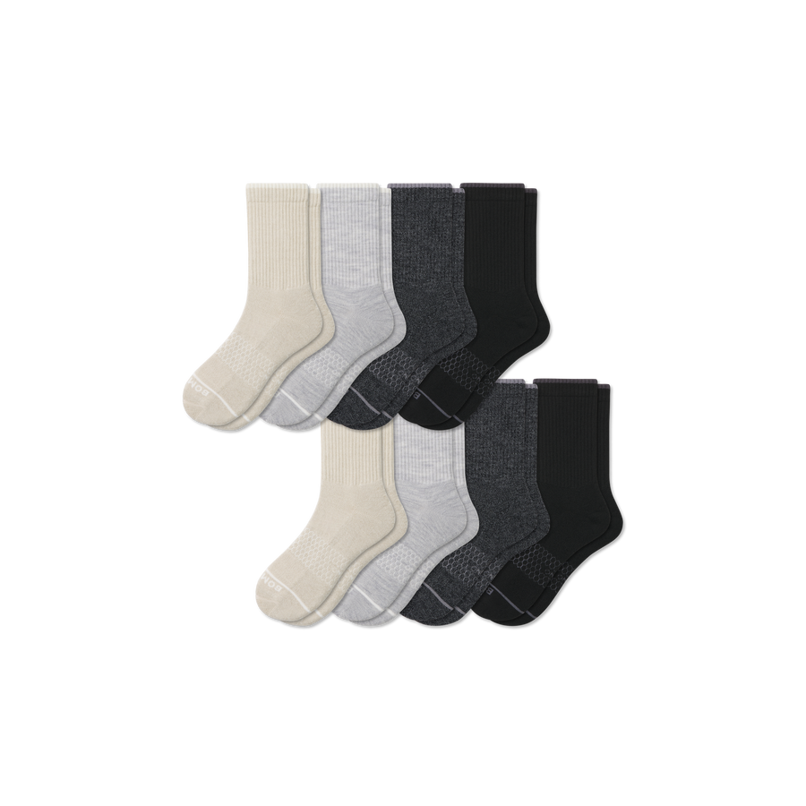 Men's Merino Wool Blend Half Calf Sock 8-Pack - Premium Pick