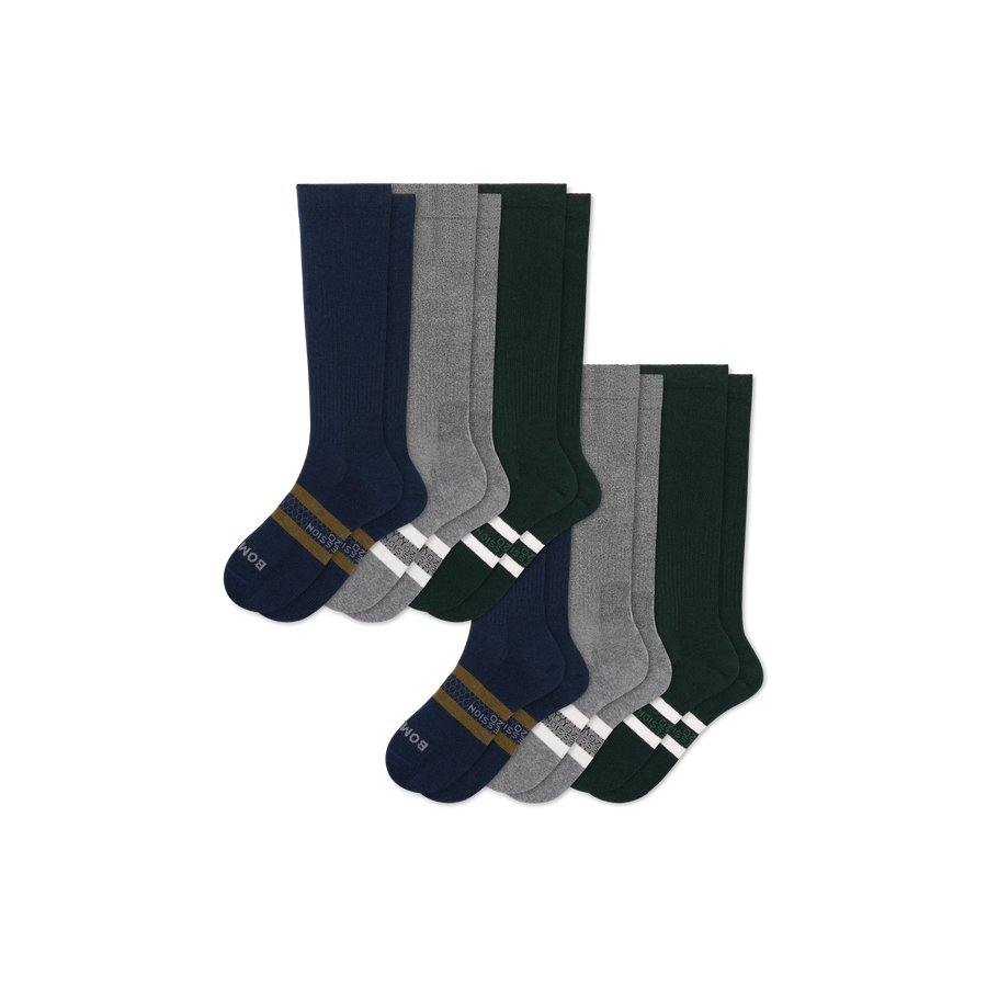 Men's Knee High Sock 6-Pack (15-20mmHg) - Daily Cushion