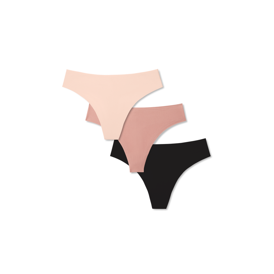 Women's No Show Thong 3-Pack - Clean Finish