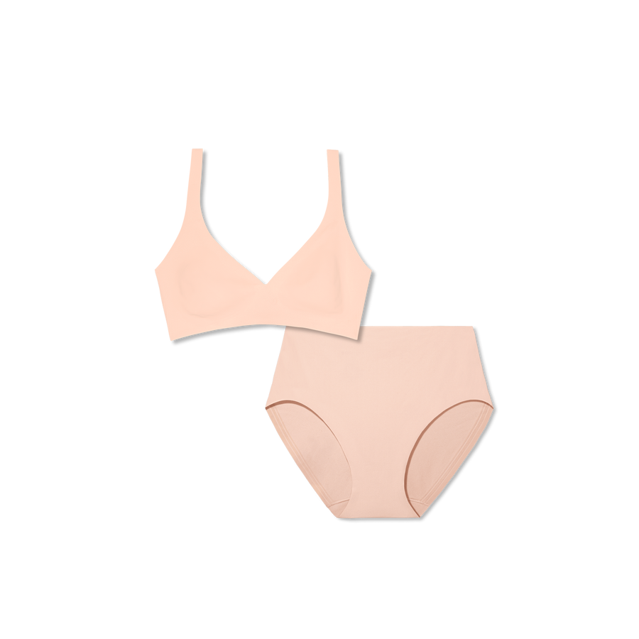 Women’s No Show Plunge Bralette + High Rise Brief Pack - Weekend Comfort