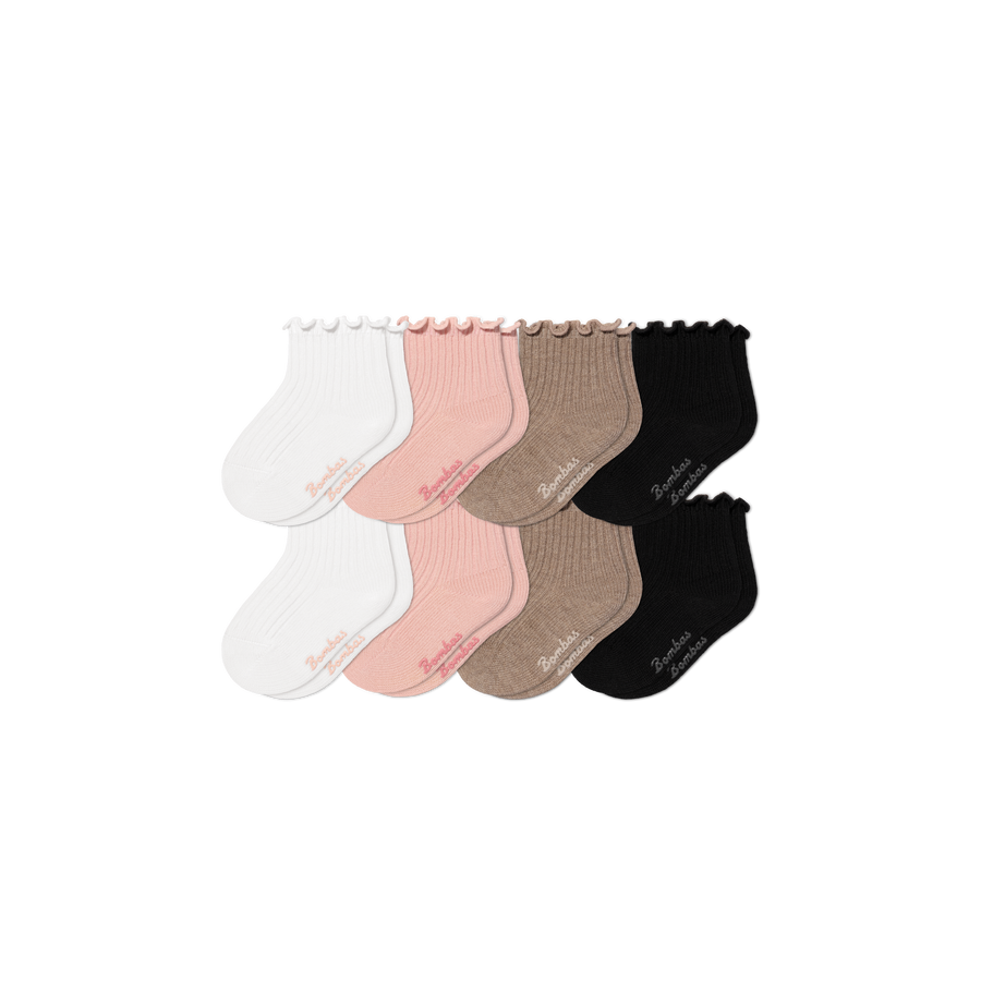 Baby Ruffle Rib Calf Sock 8-Pack (0-6 Months) - Simple Style