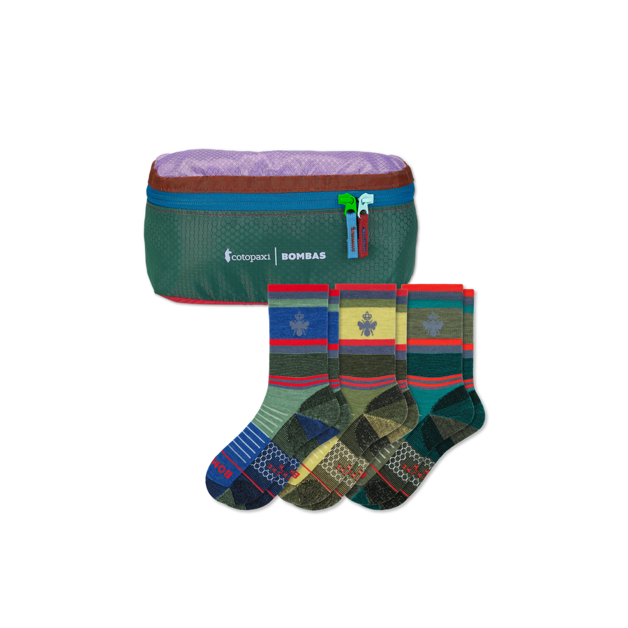 x Bombas Merino Wool Blend Hiking Calf Sock 3-Pack & Fanny Pack - Ready Pair