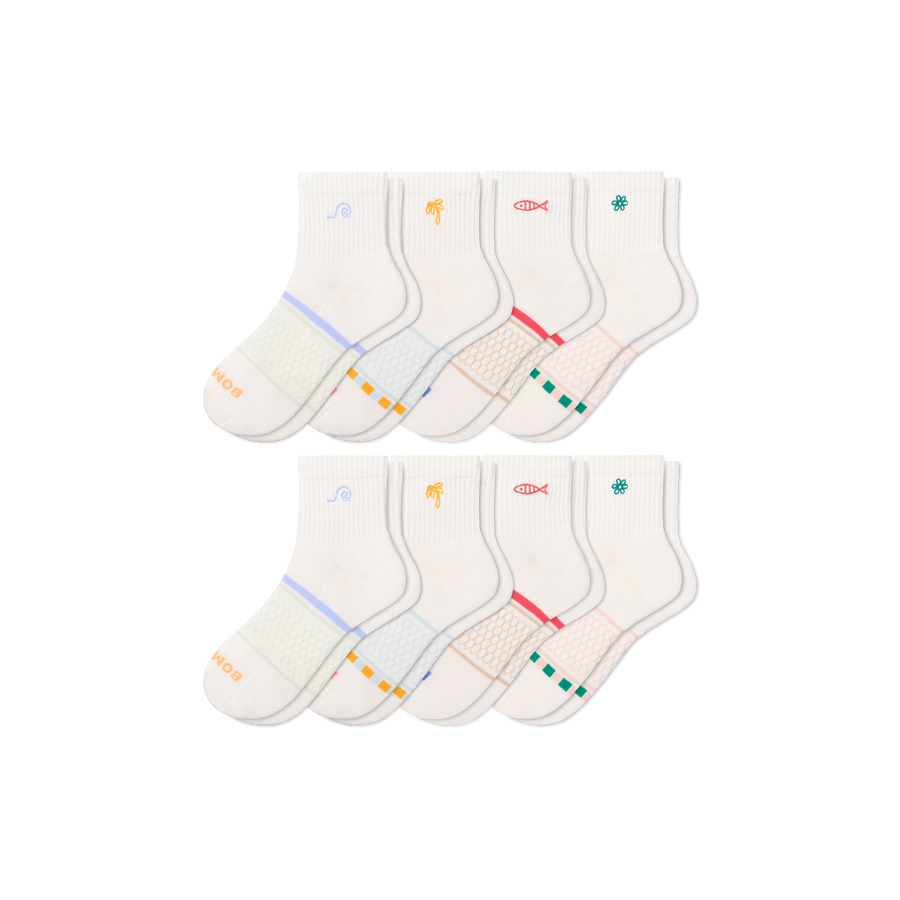 Women's Beach Day Quarter Sock 8-Pack - All Day Fit