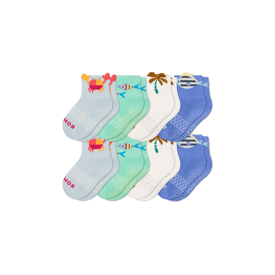 Toddler Gripper Calf Sock 8-Pack - Modern Touch