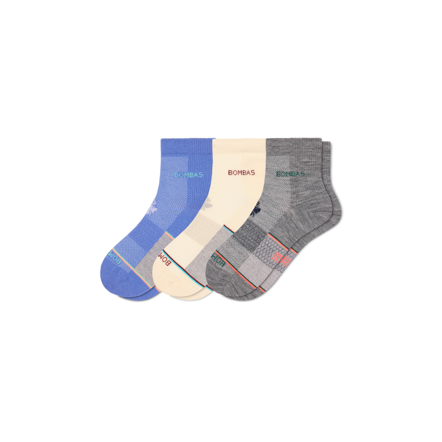Women's Sport Merino Wool Blend Quarter Sock 3-Pack - Premium Pick