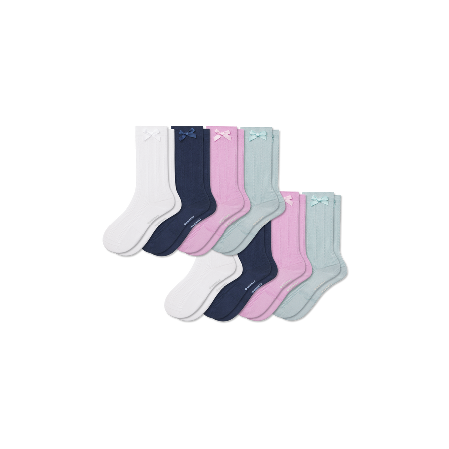 Youth Bow Calf Sock 8-Pack - Easy Pair